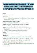 TOEFL IBT PREMIUM 8 ONLINE &plus; ONLINE&NewLine;AUDIO PRACTICE EXAMINATION 2026&NewLine;QUESTIONS WITH ANSWERS GRADED A&plus;