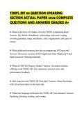 TOEFL IBT 66 QUESTION SPEAKING&NewLine;SECTION ACTUAL PAPER 2026 COMPLETE&NewLine;QUESTIONS AND ANSWERS GRADED A&plus;&NewLine;
