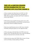 TOEFL IBT 66 QUESTION SPEAKING&NewLine;SECTION EXAMINATION TEST 2026&NewLine;QUESTIONS WITH SOLUTIONS GRADED A&plus;&NewLine;