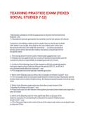 TEACHING PRACTICE EXAM &lpar;TEXES SOCIAL STUDIES 7-12&rpar;