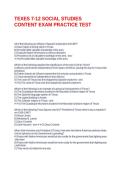 TEXES 7-12 SOCIAL STUDIES CONTENT EXAM PRACTICE TEST