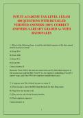 INTUIT ACADEMY TAX LEVEL 1 EXAM 400 QUESTIONS WITH DETAILED VERIFIED ANSWERS &lpar;100&percnt; CORRECT ANSWERS &sol;ALREADY GRADED A&plus; WITH RATIONALES