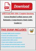 QME Exam 2025&ndash;2026 &vert; Complete Questions&comma; Correct Detailed Verified Answers with Rationales &vert; Comprehensive Study Guide &vert; Graded A&plus;