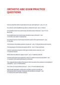 ORTHOTIC ABC EXAM PRACTICE QUESTIONS