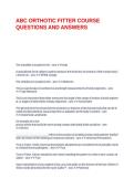 ABC ORTHOTIC FITTER COURSE QUESTIONS AND ANSWER1