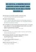 MN DENTAL JURISPRUDENCE ACTUAL&NewLine;EXAM PAPER 2026 QUESTIONS WITH&NewLine;ANSWERS GRADED A&plus;&NewLine;