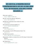 MN DENTAL JURISPRUDENCE&NewLine;COMPREHENSIVE STUDY GUIDE 2026&NewLine;FULL QUESTIONS AND SOLUTIONS&NewLine;GRADED A&plus;&NewLine;