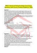 NR507 Advanced Pathophysiology Exam Study Questions with Correct Answers Graded A&plus; 2026