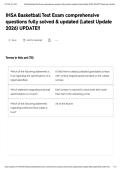 IHSA Basketball Test Exam comprehensive questions fully solved & updated &lpar;Latest Update 2026&rpar; UPDATE&excl;&excl;&NewLine;&NewLine;