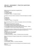 ARM 400 - ASSIGNMENT 1 PRACTICE QUESTIONS AND ANSWERS