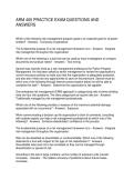 ARM 400 PRACTICE EXAM QUESTIONS AND ANSWERS