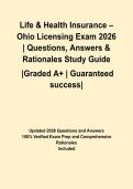 Life & Health Insurance &ndash; Ohio Licensing Exam 2026 &vert; Questions&comma; Answers & Rationales Study Guide
