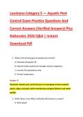 Louisiana Category 5 &mdash; Aquatic Pest &NewLine;Control Exam Practice Questions And &NewLine;Correct Answers &lpar;Verified Answers&rpar; Plus &NewLine;Rationales 2026 Q&A &vert; Instant &NewLine;Download Pdf 