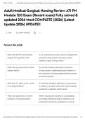 Adult Medical-Surgical Nursing Review&colon; ATI PN Module 12&period;0 Exam &lpar;Recent exam&rpar; Fully solved & updated 2026 Most COMPLETE &lpar;2026&rpar; &lpar;Latest Update 2026&rpar; UPDATE&excl;&excl;&NewLine;&NewLine;