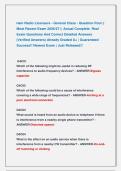 Ham Radio Licensure - General Class - Question Pool &vert;&vert; &NewLine;Most Recent Exam 2026&sol;27 &vert;&vert; Actual Complete  Real &NewLine;Exam Questions And Correct Detailed Answers  &NewLine;&lpar;Verified Answers&rpar; Already Graded A&plus; &vert; Guaranteed &NewLine;Success&excl;&excl; Newest Exam &vert; Just Released&excl;&excl;