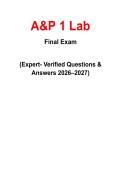 A&P 1 Lab Final Exam Prep &vert; Practice Test&comma; Complete Questions & Verified Answers 2026&sol;2027