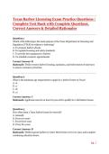 Texas Barber Licensing Exam Practice Questions 2026 &vert; Complete 100-Question Test Bank with Answers & Detailed Rationales &vert; TDLR Prep