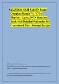 2025&sol;2026 HESI Exit RN Exam &NewLine;Complete Bundle V1-V7 by &NewLine;Elsevier &ndash; Latest NGN Question &NewLine;Bank with Detailed Rationales for &NewLine;Guaranteed First-Attempt Success