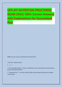 LPN ATI NUTRITION PROCTORED &NewLine;EXAM 2023&vert; 100&percnt; Correct Answers &NewLine;with Explanations for Guaranteed &NewLine;Pass