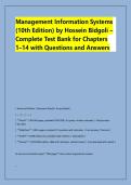 Management Information Systems &NewLine;&lpar;10th Edition&rpar; by Hossein Bidgoli &ndash;&NewLine;Complete Test Bank for Chapters &NewLine;1&ndash;14 with Questions and Answers