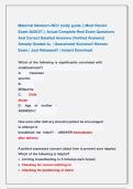 Maternal Newborn-NCC study guide &vert;&vert; Most Recent &NewLine;Exam 2026&sol;27 &vert;&vert; Actual Complete Real Exam Questions &NewLine;And Correct Detailed Answers &lpar;Verified Answers&rpar; &NewLine;Already Graded A&plus; &vert; Guaranteed Success&excl;&excl; Newest &NewLine;Exam &vert; Just Released&excl;&excl; &vert; Instant Download 