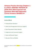 Advance Practice Nursing Chapters 1-6 LATEST VERIFIED VERSION OF -2026-2027- With Expected real Questions With Well Elaborated Correct Answers GRADED A&plus;&period;