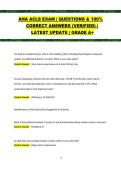 AHA ACLS Exam Questions and Verified Correct Answers Latest Update GRADE A&plus;&NewLine;