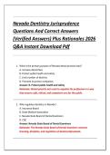 Nevada Dentistry Jurisprudence &NewLine;Questions And Correct Answers &NewLine;&lpar;Verified Answers&rpar; Plus Rationales 2026 &NewLine;Q&A Instant Download Pdf