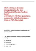 NUR 520 Foundational Competencies for the Professional Nurse Practice Exam Study Guide Questions and Answers GRADED A&plus;&NewLine;