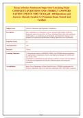 Texas Asbestos Abatement Supervisor Licensing Exam&NewLine;COMPLETE QUESTIONS AND CORRECT ANSWERS&NewLine;LATEST UPDATE THIS YEAR&period;pdf - 100 Questions and&NewLine;Answers Already Graded A&plus; Premium Exam Tested And&NewLine;Verified