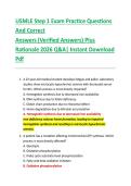 USMLE Step 1 Exam Practice Questions &NewLine;And Correct  &NewLine;Answers &lpar;Verified Answers&rpar; Plus  &NewLine;Rationale 2026 Q&A&vert; Instant Download &NewLine;Pdf  