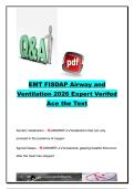 EMT FISDAP Airway and Ventilation 2026 &vert; 250&plus; Exam Questions & Verified Answers &vert; Airway Anatomy&comma; Oxygen Therapy&comma; Ventilation&comma; CPAP&comma; Respiratory Emergencies & FISDAP Exam