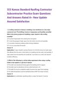553 Kansas Standard Roofing Contractor&NewLine;Subcontractor Practice Exam Questions&NewLine;And Answers Rated A&plus; New Update&NewLine;Assured Satisfaction
