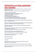 ORTHOTICS & AT FINAL QUESTIONS AND ANSWERS