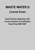 Wastewater D License Exam &vert; 2026&sol;2027 &vert; Wastewater Operator Certification Exam Preparation Guide &vert; Practice Questions & Study Guide