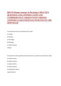 BIO 251 Human Anatomy & Physiology I &vert; BIO 251 &vert; Human Anatomy & Physiology &vert; Practice Questions and Answers Study Guide