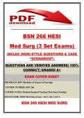 BSN 266 HESI&NewLine;Med Surg &lpar;3 Set Exams&rpar; &NewLine;LATEST UPDATE &lpar;2026&sol;2027&rpar; QUESTIONS AND VERIFIED ANSWERS &vert; 100&percnt; CORRECT &vert; GRADED A&plus;