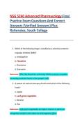NSG 5240 Advanced Pharmacology&comma; South College &ndash; Final Practice Exam Questions with Answers and Rationales