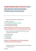 Georgia Residential Basic Contractor Exam Practice Q&A