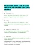 MN PESTICIDE APPLICATOR PRACTICE&NewLine;QUESTIONS AND ANSWERS FULL STUDY&NewLine;PACKAGE&NewLine;