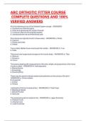 ABC ORTHOTIC FITTER COURSE&NewLine; COMPLETE QUESTIONS AND 100&percnt; VERIFIED ANSWERS&NewLine;