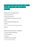 MN PESTICIDE APPLICATOR STUDY GUIDE&NewLine;TESTED QUESTIONS AND ACCURATE&NewLine;ANSWERS&NewLine;