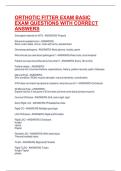 ORTHOTIC FITTER EXAM BASIC EXAM QUESTIONS WITH CORRECT ANSWERS