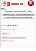 RN ATI Comprehensive Exit Exam &lpar;Version 1&comma; 2&comma; 3&comma; 4&rpar; With Questions And Revised Correct Answers & Rationales &lpar;2025 &sol; 2026&rpar; 100&percnt; Guaranteed Pass &vert;&vert;Complete A&plus; Guide&NewLine;