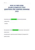 NUR 242 MED-SURG&NewLine;EXAM1&vert;&vert;COMPLETE TEST&NewLine;QUESTIONS AND VERIFIED ANSWERS&NewLine;2026&NewLine;