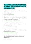 MN 566 ADVANCED NURSING PRACTICE&NewLine;TEST PAPER QUESTIONS AND SOLUTIONS&NewLine;VERIFIED ANSWERS