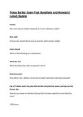 Texas Barber Exam Test Questions and Answers&vert; Latest Update