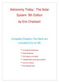 Test Bank for Astronomy Today&colon; The Solar System 9th Edition by Eric Chaisson & Steve McMillan  &vert;  All  Chapters 1-16 &vert; ISBN 9780134566221 &vert; Planetary Science Exam Prep 2026&sol;2027