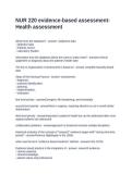 NUR 220 evidence-based assessment- Health assessment&period; questions and answers 2026