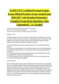 NASM CPT Certified Personal Trainer Exam Official Practice Exam Actual Exam 2026&sol;2027 with Detailed Rationales &vert; Complete Exam-Style Questions &vert; Pass Guaranteed &ndash; A&plus; Graded&NewLine;&NewLine;
